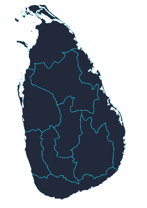 Sri Lanka Administrative Map - Cyber Dark View